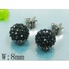 Náušnice Shamballa black ny3384 chirurgická oceľ (Náušnice Shamballa black ny3384 chirurgická oceľ)