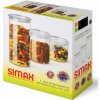 Simax sada sklenených dóz 3 ks 500 ml 0,8 l 1,4 l
