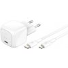 Belkin 30W PD 3.1 USB-C Wall Charger + USB-C/Lightning kábel 1m - White