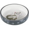 Keramická miska pre mačky s krátkym nosom 0,3l/15cm šedo/biela