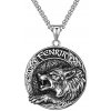 Obojstranný oceľový prívesok Fenrir & Vegvísir - včetně řetízku 3mm/ 60 cm