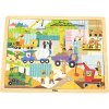 Drevené puzzle 48 dielikov Viga Stavebné stroje