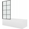 Mexen Vega obdĺžniková vaňa 150 x 70 cm s krytom a 1-krídlovým paravánom 70 cm, čierny vzor fix - 550115070X9307007077