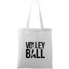Volleyball nápis - Taška bavlnená - 42 x 38 cm ( Biela )