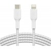 BELKIN kabel oplétaný USB-C - Lightning, 1m, bílý (CAA004bt1MWH)
