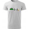 EKG z hôr na pivo - Klasické pánske tričko vyššej gramáže - XS ( Svetlosivý melír )