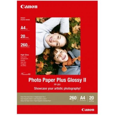 Canon Photo Paper Plus Glossy, PP-201 A4, foto papier, lesklý, 2311B019, biely, A4, 260 g/m2, 20 ks, atramentový