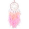 Elegantný anjelsky lapač snov s pierkami a korálkami - S LED svetielkami