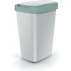 Prosperplast Odpadkový koš COMPACTA Q FLAP - objem: 12 l, barva: popelavá se světle zeleným víkem