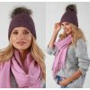 Fashionweek Dámska zimná čiapka s brmbolcom JENOT ZIZI-P15 Farba: Fialový, Veľkosť: Universal