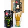 Sada na prípravu Matcha čaju, Japonský Bio čaj 100g s bambusovou metličkou Chasen a motívom mačky