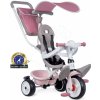 Trojkolka a kočík v jednom s vysokou opierkou Baby Balade Plus Tricycle Pink Smoby s brzdou a EVA kolesami ružová od 10 mes