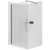 CERANO - Sprchová zástena Walk-in Onyx Cube Ľ/P - 8 mm - hranatá vzpera - čierna matná, ryhované sklo - 120x200 cm