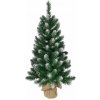 MagicHome vianočný stromček Nico, jedľa v jute, zasnežené konce, 90 cm