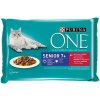 PURINA ONE Senior 7+ hovadzie a mrkva v šťave 4 x 85g