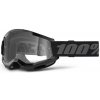 Motokrosové okuliare 100% Strata 2 New Black, čire plexi