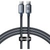 Baseus CAJY000601 Crystal Shine Series Dátový Kábel USB-C - USB-C 100W 1, 2m Black 6932172602864