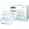 Glasslock Sklenené dózy set štvorcový 3 kusy Glasslock GL-155