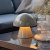 Lindby LED dobíjacia stolová lampa Nevijo, sivá, Ø18cm, USB, stmievač - 10012948