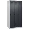 Šatňová skriňa C+P Cabo-Plus, 2 oddelenia, 900 x 500 x 1850 mm, sivá/čierno-sivá