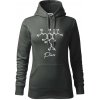 Barová chémia - pivo - Mikina dámská Cape s kapucí - S ( Tm. bridlica (šedozelená) )