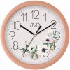 Čitateľné tiché nástenné hodiny JVD HP612.D9 kvietky