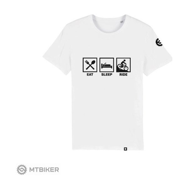 Pánske tričko MTBiker Eat Sleep Ride tričko biele