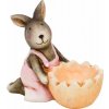 Dekorácia MagicHome, Zajačik ružový, terakota, 12x7x10,5 cm