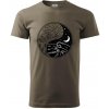Yin & Yang hory a moře - Klasické pánske tričko vyššej gramáže - XS ( Army )