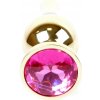Zlatá zástrčka - šperky BUTT PLUG - ružová