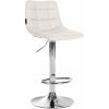 Barová stolička Jerry z umelej kože chróm, biela