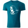 T-ričko Tupac Shakur pánske tričko Farba trička: Petrolejová Modrá, Farba potlače: Biela, Veľkosť: S
