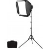 SET softbox 40 x 40 cm pre systémové blesky + Statív 185cm