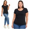 Čierne Klasické Dámske Tričko Bavlnené s Krátkym Rukávom MORAJ XL