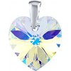 Silvego Strieborný prívesok Srdce Crystal AB 18mm so Swarovski® Crystals LSW017P