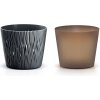Prosperplast Kvetináč SANDY ROUND ECO WOOD antracit 18,9 cm