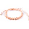 Náramok shamballa s brúsenými korálikmi - 1 ks 8 pudrovo-lososová