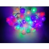 Greenenergy-lighting LED vianočné osvetlenie - snehové gule, 10m reťaz, 100xLED, IP20, RGB viacfarebné