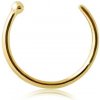 Šperky eshop - Piercing do nosa zo žltého 9K zlata - lesklý krúžok ukončený guličkou S1GG205.20 - Hrúbka x priemer: 0,6 mm x 6 mm