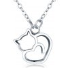 Olivie Strieborný náhrdelník zamilovaná mačka 3373