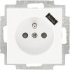 Zásuvka ABB 5569H-A02357 03 Levit s USB nabíjaním biela