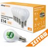 BERGE SADA 6x LED žiarovka E14 G45 10W 830lm - tepla biela