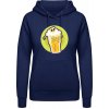AWDis Hoodie Mikina - Dizajn - Smrtka v pivnom pohári - Oxfordská modrá - XS - Dámske