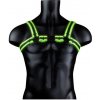 Kožený harness Ouch! Glow in the Dark Buckle S/M, svietiaci pánsky kožený postroj