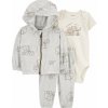 CARTER'S Set 3dielny mikina, tepláky, body kr. rukáv Gray Elephant neutrál MFL 3m/ veľ. 62