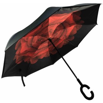 Květ obrácený deštník červený