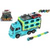 Teddies Auto kamión prepravník + auto 2ks plast 22cm na zotrvačník, 4 farby