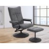 Relaxačné kreslo s taburetom Alfa, dymovo šedá látka