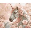 ZUTY Maľovanie podľa čísel - JEDNOROŽEC A RUŽA Rámovanie: vypnuté plátno na rám, Rozmer: 80x100 cm