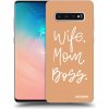 Picasee silikónový prehľadný obal pre Samsung Galaxy S10 Plus G975 - Boss Mama